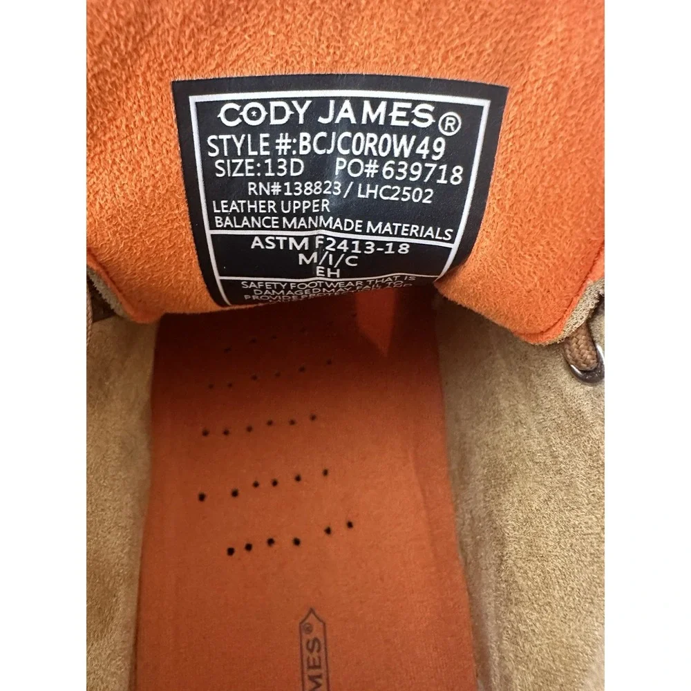 New Cody James Wallabee Comp Toe Boot Brown Mens Size 13D Comp Toe Work Shoes